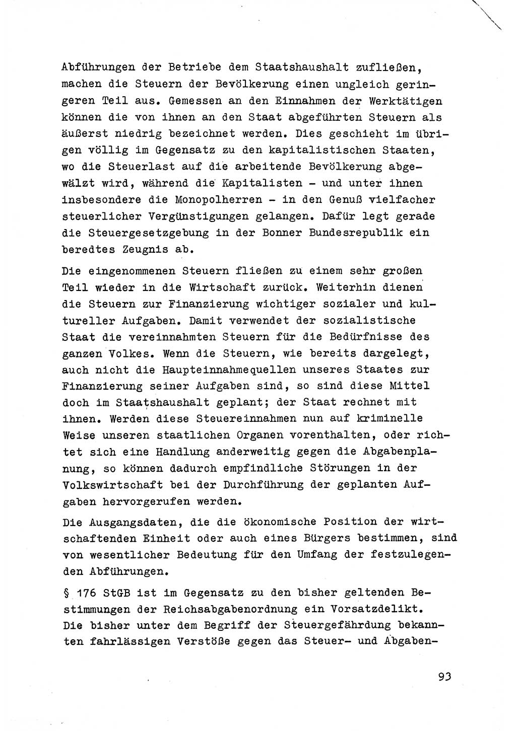 Strafrecht der DDR (Deutsche Demokratische Republik), Besonderer Teil, Lehrmaterial, Heft 6 1970, Seite 93 (Strafr. DDR BT Lehrmat. H. 6 1970, S. 93)