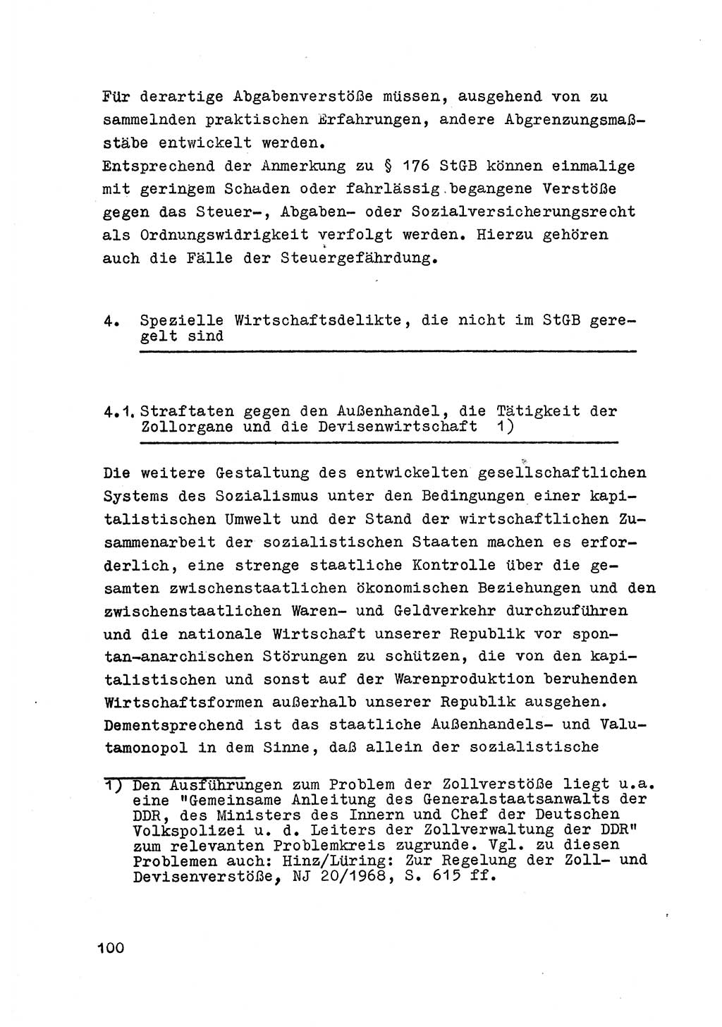Strafrecht der DDR (Deutsche Demokratische Republik), Besonderer Teil, Lehrmaterial, Heft 6 1970, Seite 100 (Strafr. DDR BT Lehrmat. H. 6 1970, S. 100)