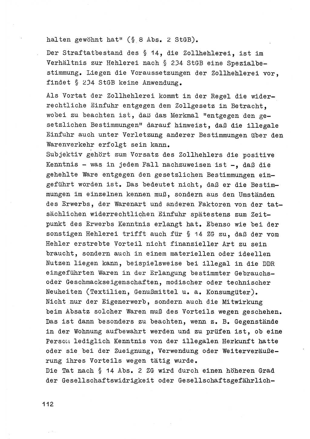 Strafrecht der DDR (Deutsche Demokratische Republik), Besonderer Teil, Lehrmaterial, Heft 6 1970, Seite 112 (Strafr. DDR BT Lehrmat. H. 6 1970, S. 112)