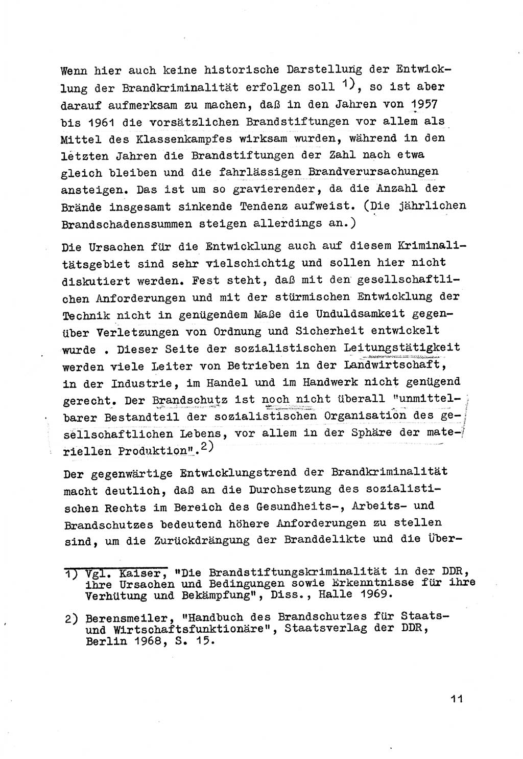 Strafrecht der DDR (Deutsche Demokratische Republik), Besonderer Teil, Lehrmaterial, Heft 7 1970, Seite 11 (Strafr. DDR BT Lehrmat. H. 7 1970, S. 11)