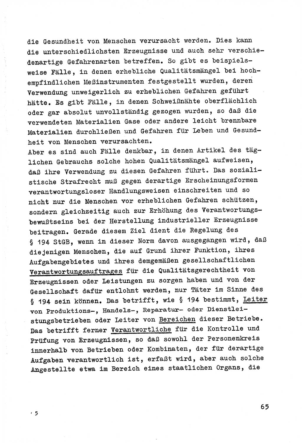 Strafrecht der DDR (Deutsche Demokratische Republik), Besonderer Teil, Lehrmaterial, Heft 7 1970, Seite 65 (Strafr. DDR BT Lehrmat. H. 7 1970, S. 65)