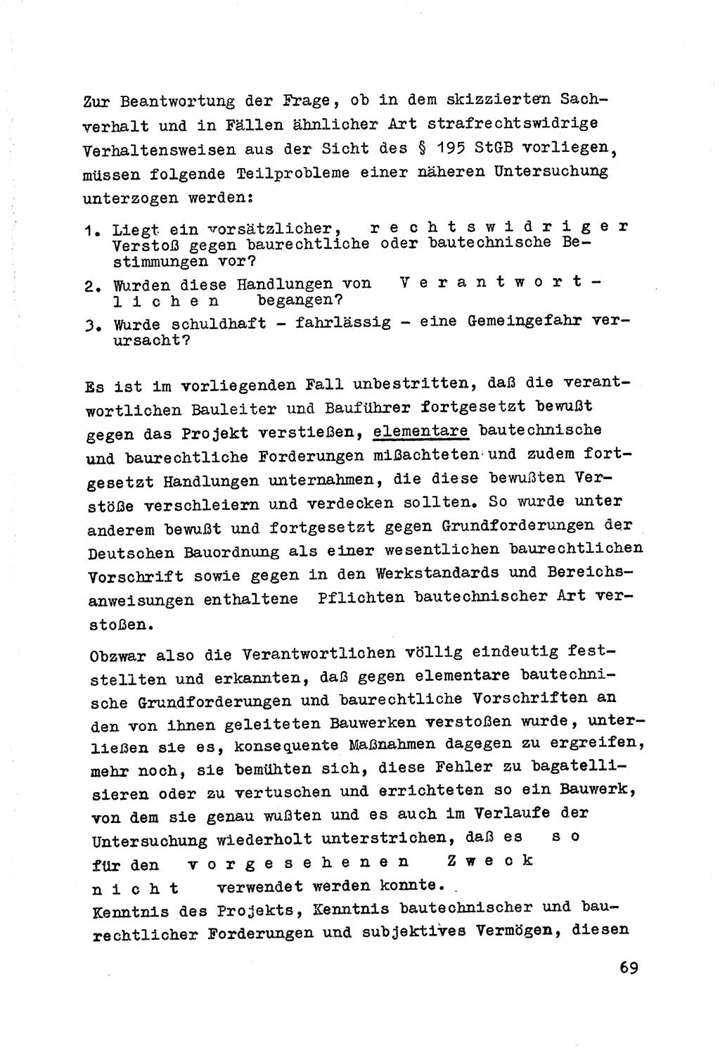 Strafrecht der DDR (Deutsche Demokratische Republik), Besonderer Teil, Lehrmaterial, Heft 7 1970, Seite 69 (Strafr. DDR BT Lehrmat. H. 7 1970, S. 69)