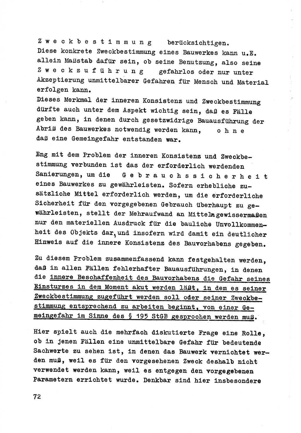 Strafrecht der DDR (Deutsche Demokratische Republik), Besonderer Teil, Lehrmaterial, Heft 7 1970, Seite 72 (Strafr. DDR BT Lehrmat. H. 7 1970, S. 72)