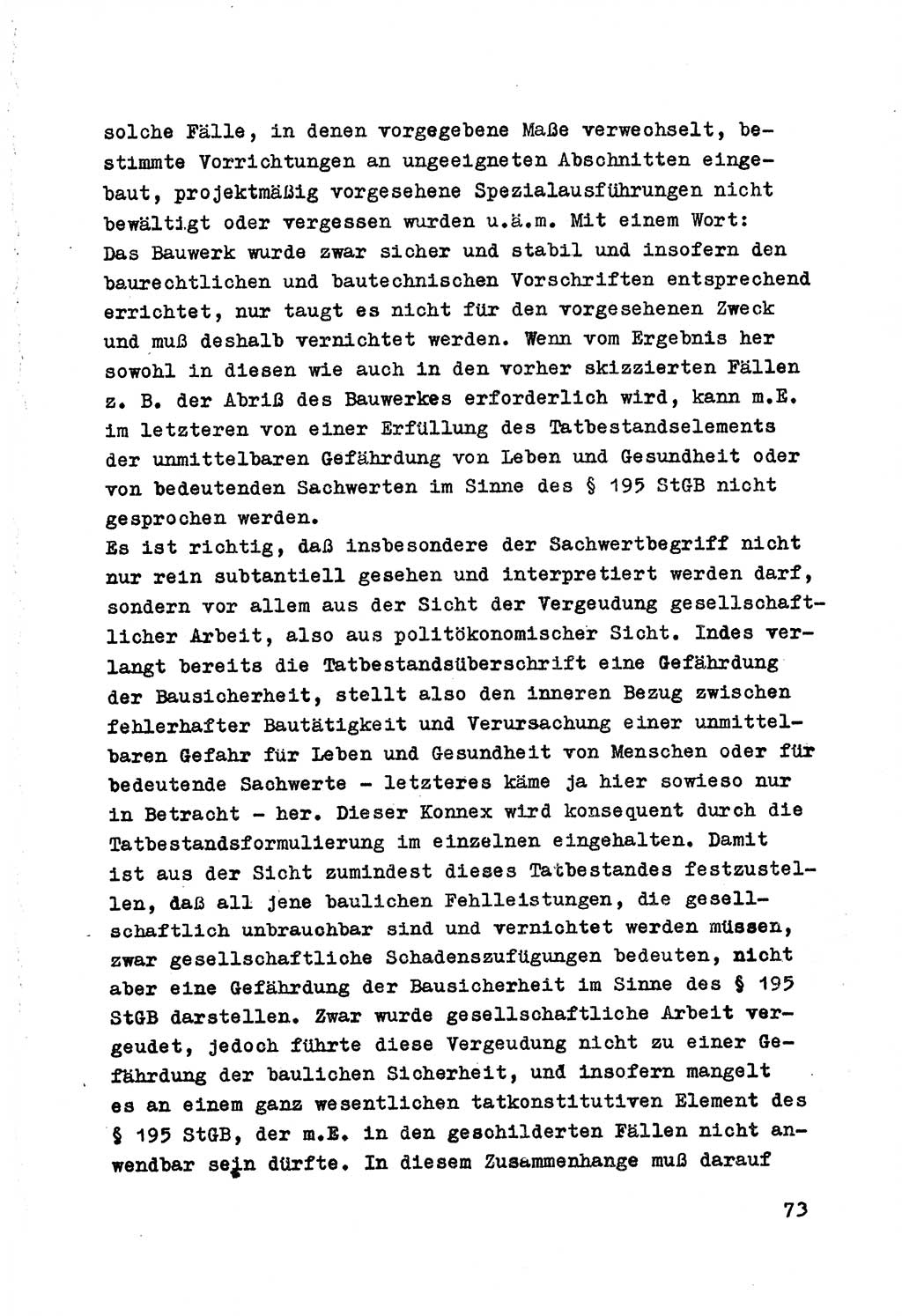 Strafrecht der DDR (Deutsche Demokratische Republik), Besonderer Teil, Lehrmaterial, Heft 7 1970, Seite 73 (Strafr. DDR BT Lehrmat. H. 7 1970, S. 73)