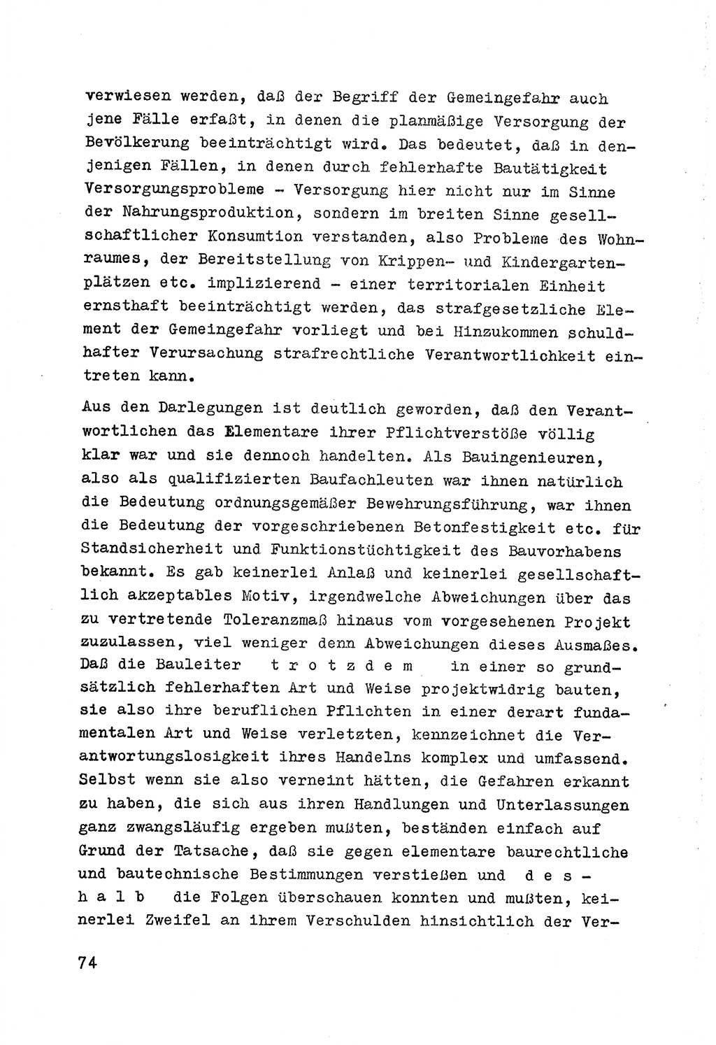 Strafrecht der DDR (Deutsche Demokratische Republik), Besonderer Teil, Lehrmaterial, Heft 7 1970, Seite 74 (Strafr. DDR BT Lehrmat. H. 7 1970, S. 74)