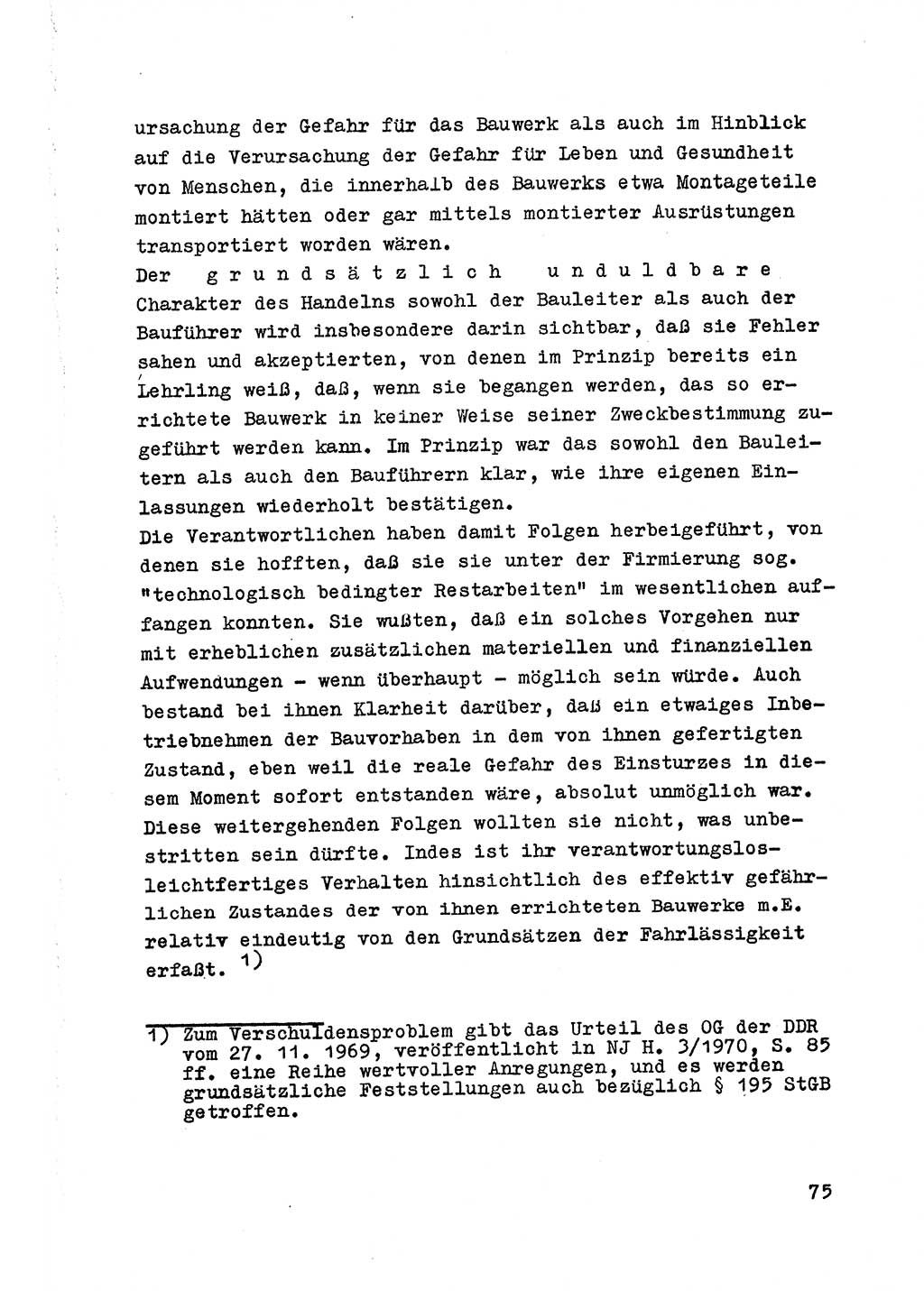 Strafrecht der DDR (Deutsche Demokratische Republik), Besonderer Teil, Lehrmaterial, Heft 7 1970, Seite 75 (Strafr. DDR BT Lehrmat. H. 7 1970, S. 75)