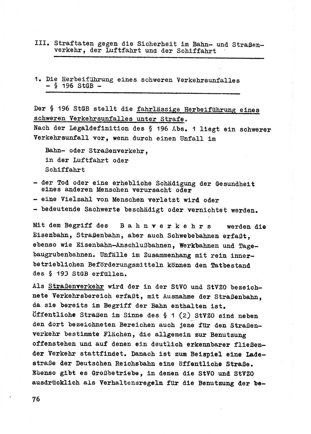 Strafrecht der DDR (Deutsche Demokratische Republik), Besonderer Teil, Lehrmaterial, Heft 7 1970, Seite 76 (Strafr. DDR BT Lehrmat. H. 7 1970, S. 76)