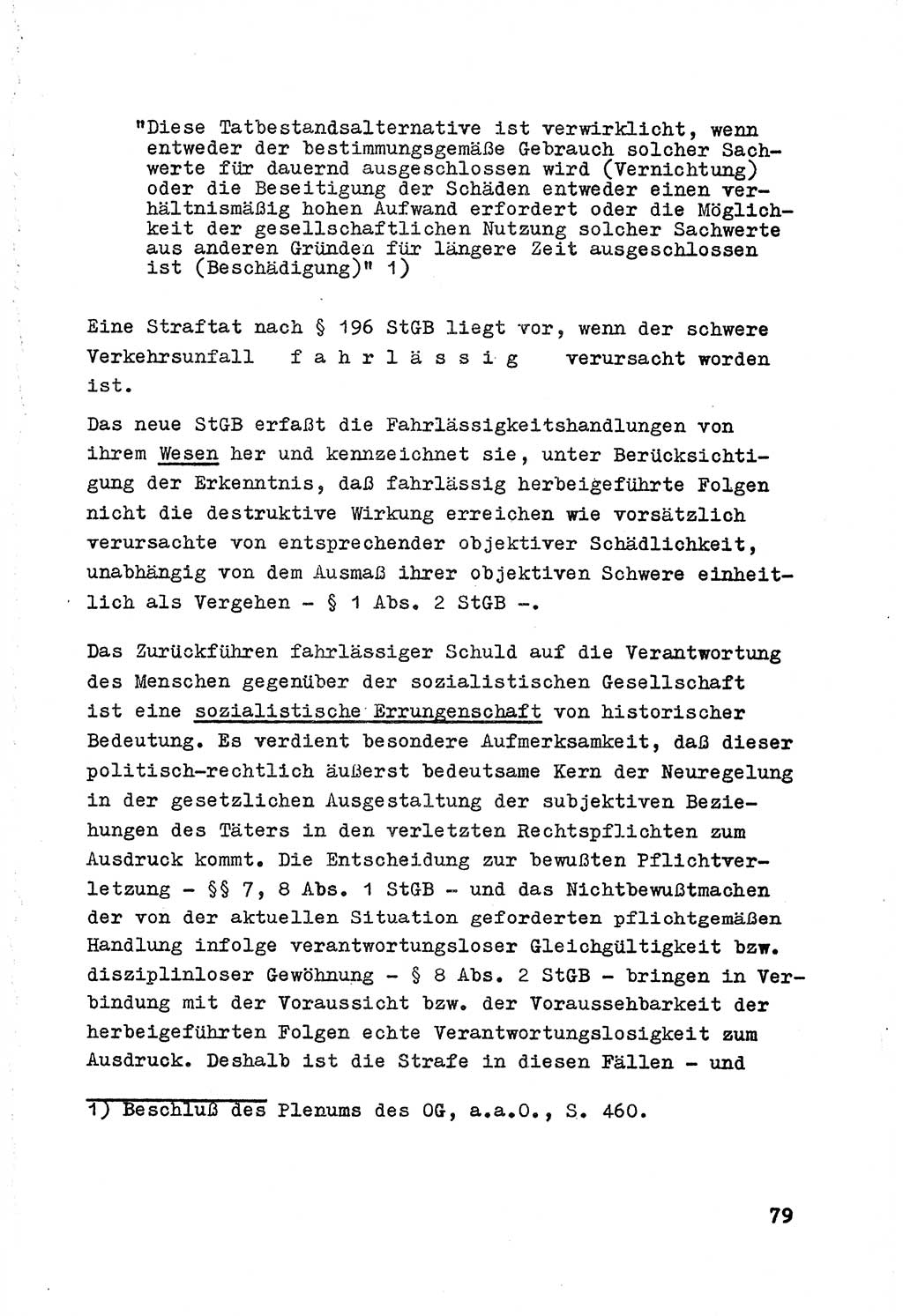 Strafrecht der DDR (Deutsche Demokratische Republik), Besonderer Teil, Lehrmaterial, Heft 7 1970, Seite 79 (Strafr. DDR BT Lehrmat. H. 7 1970, S. 79)