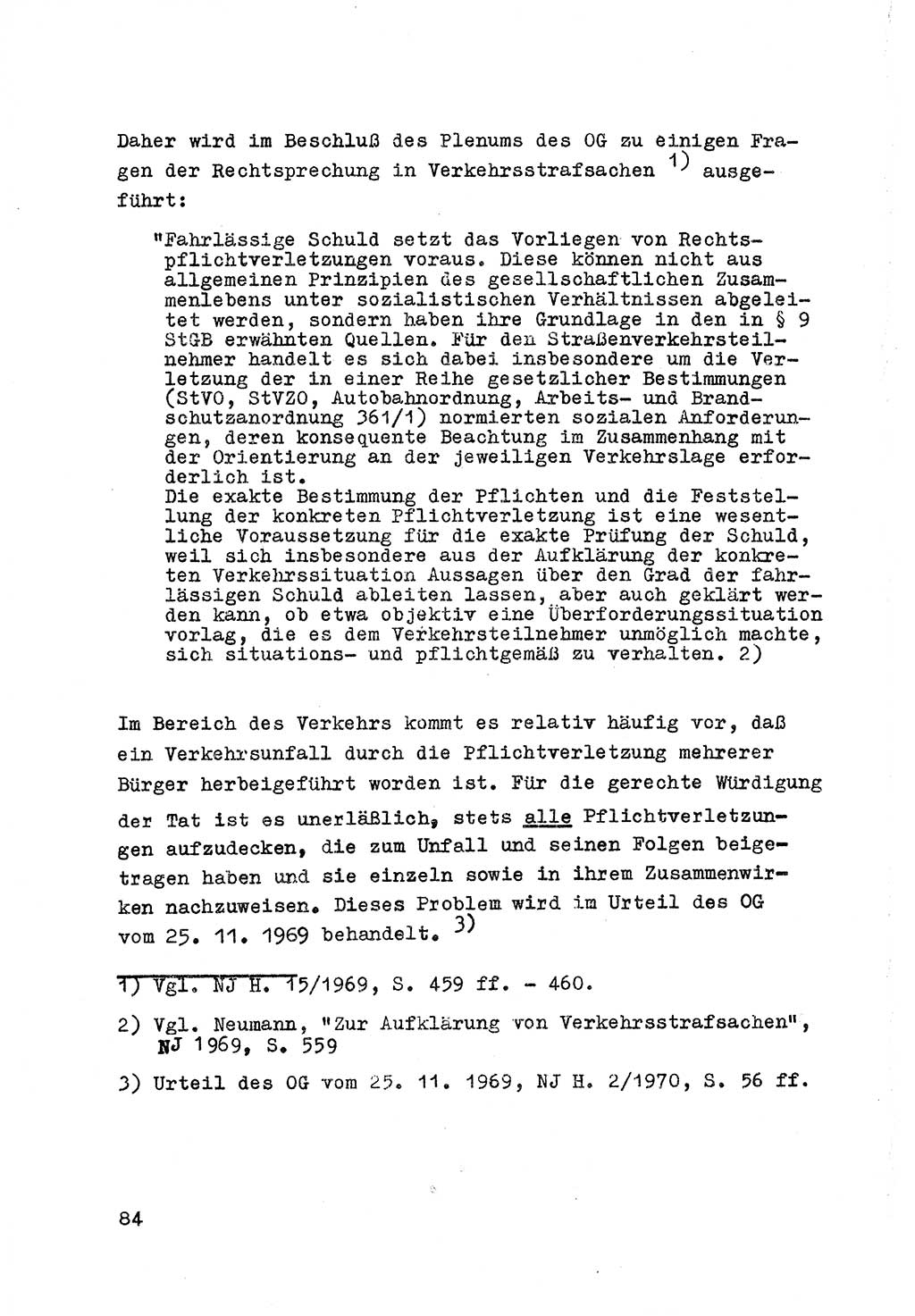 Strafrecht der DDR (Deutsche Demokratische Republik), Besonderer Teil, Lehrmaterial, Heft 7 1970, Seite 84 (Strafr. DDR BT Lehrmat. H. 7 1970, S. 84)