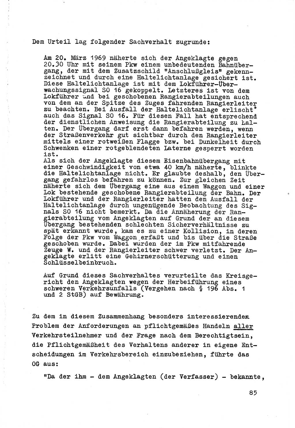 Strafrecht der DDR (Deutsche Demokratische Republik), Besonderer Teil, Lehrmaterial, Heft 7 1970, Seite 85 (Strafr. DDR BT Lehrmat. H. 7 1970, S. 85)
