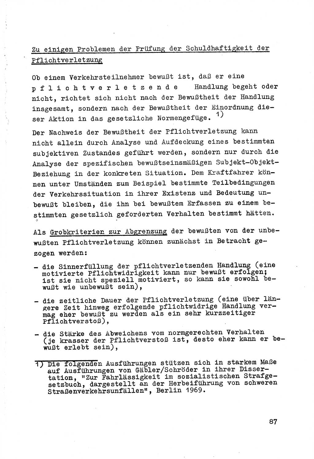 Strafrecht der DDR (Deutsche Demokratische Republik), Besonderer Teil, Lehrmaterial, Heft 7 1970, Seite 87 (Strafr. DDR BT Lehrmat. H. 7 1970, S. 87)