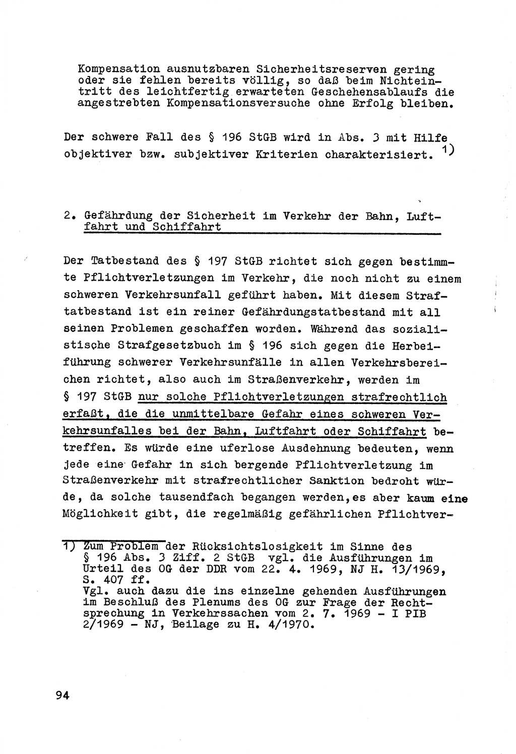 Strafrecht der DDR (Deutsche Demokratische Republik), Besonderer Teil, Lehrmaterial, Heft 7 1970, Seite 94 (Strafr. DDR BT Lehrmat. H. 7 1970, S. 94)