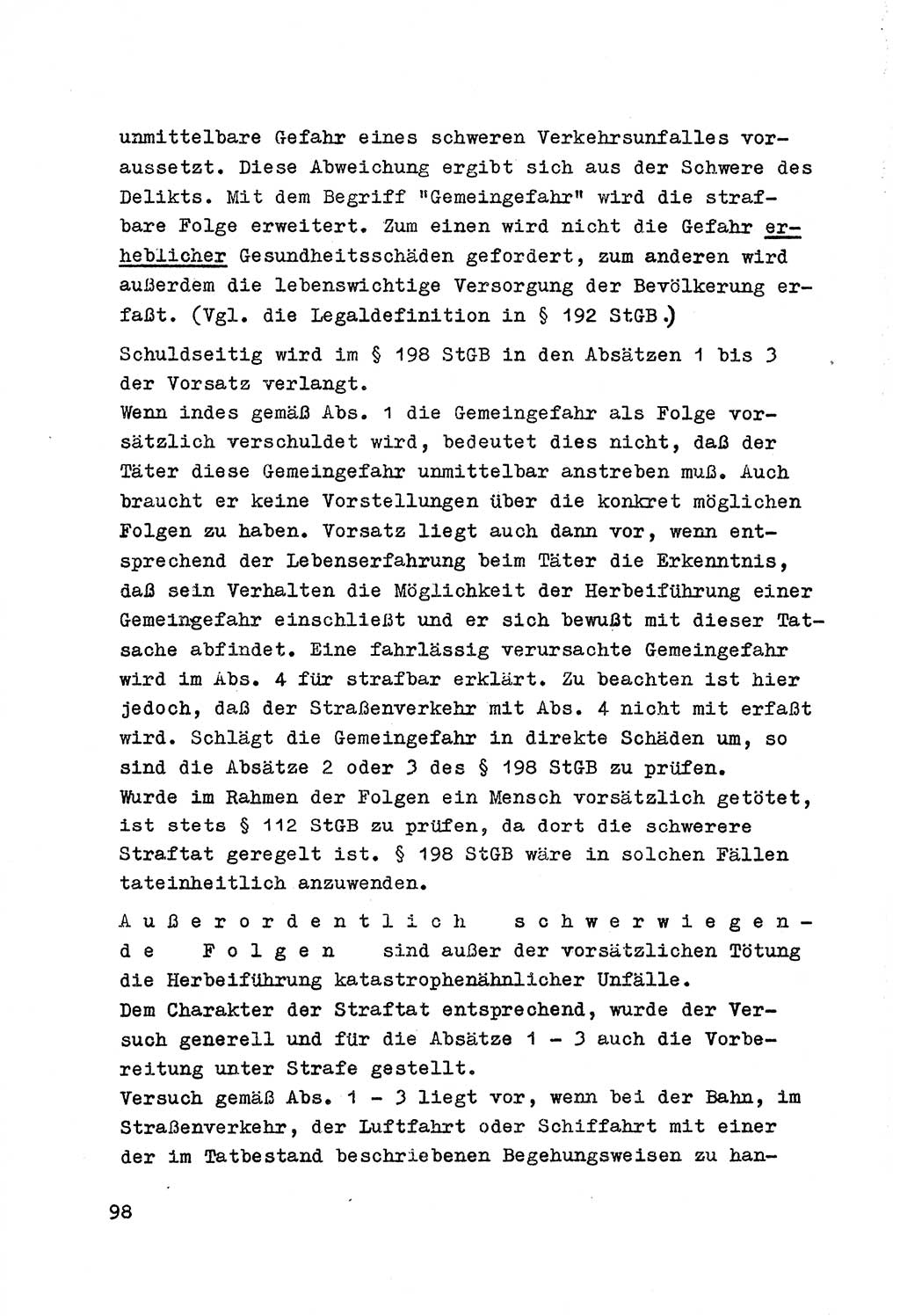 Strafrecht der DDR (Deutsche Demokratische Republik), Besonderer Teil, Lehrmaterial, Heft 7 1970, Seite 98 (Strafr. DDR BT Lehrmat. H. 7 1970, S. 98)