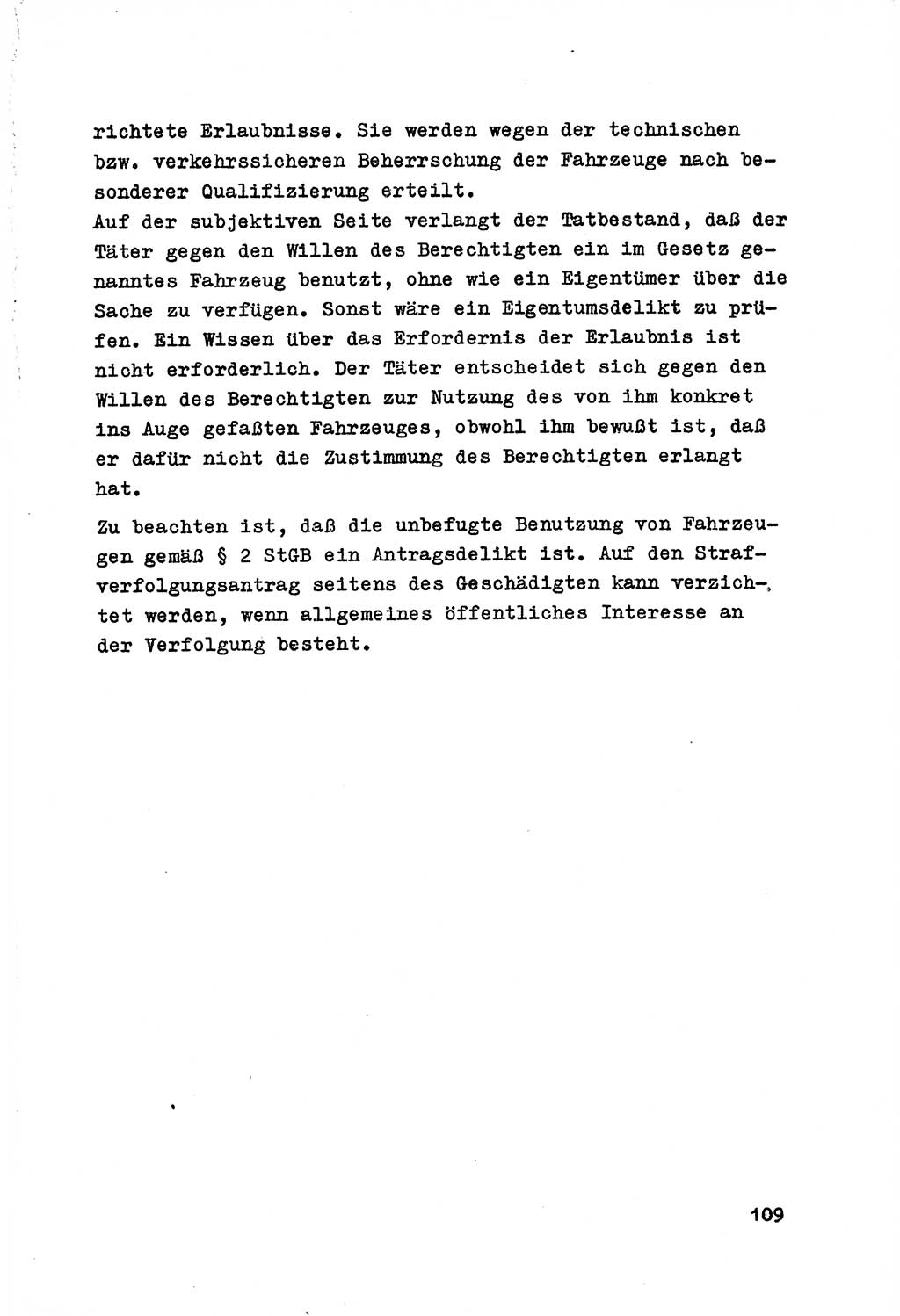 Strafrecht der DDR (Deutsche Demokratische Republik), Besonderer Teil, Lehrmaterial, Heft 7 1970, Seite 109 (Strafr. DDR BT Lehrmat. H. 7 1970, S. 109)