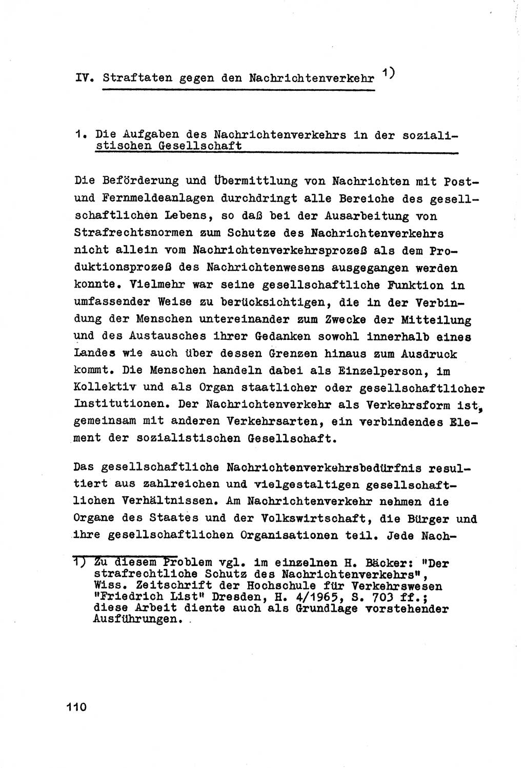 Strafrecht der DDR (Deutsche Demokratische Republik), Besonderer Teil, Lehrmaterial, Heft 7 1970, Seite 110 (Strafr. DDR BT Lehrmat. H. 7 1970, S. 110)