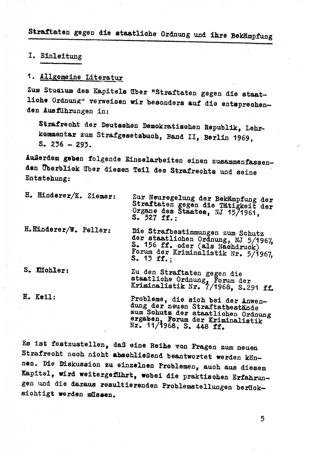 Strafrecht der DDR (Deutsche Demokratische Republik), Besonderer Teil, Lehrmaterial, Heft 8 1970, Seite 5 (Strafr. DDR BT Lehrmat. H. 8 1970, S. 5)