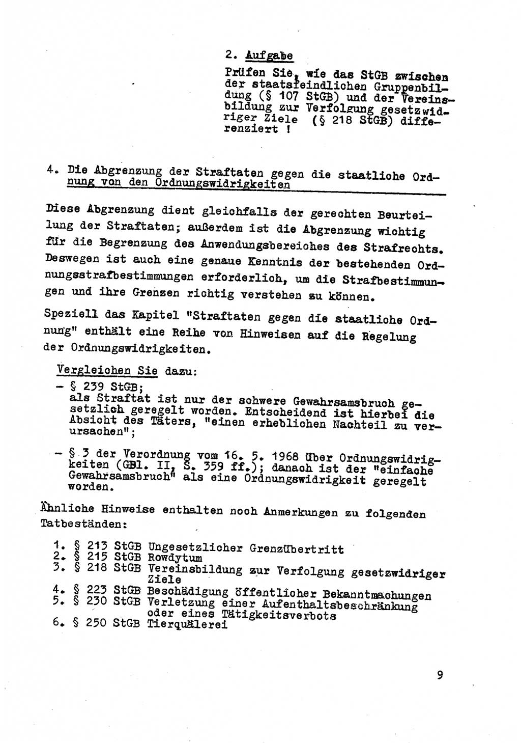 Strafrecht der DDR (Deutsche Demokratische Republik), Besonderer Teil, Lehrmaterial, Heft 8 1970, Seite 9 (Strafr. DDR BT Lehrmat. H. 8 1970, S. 9)