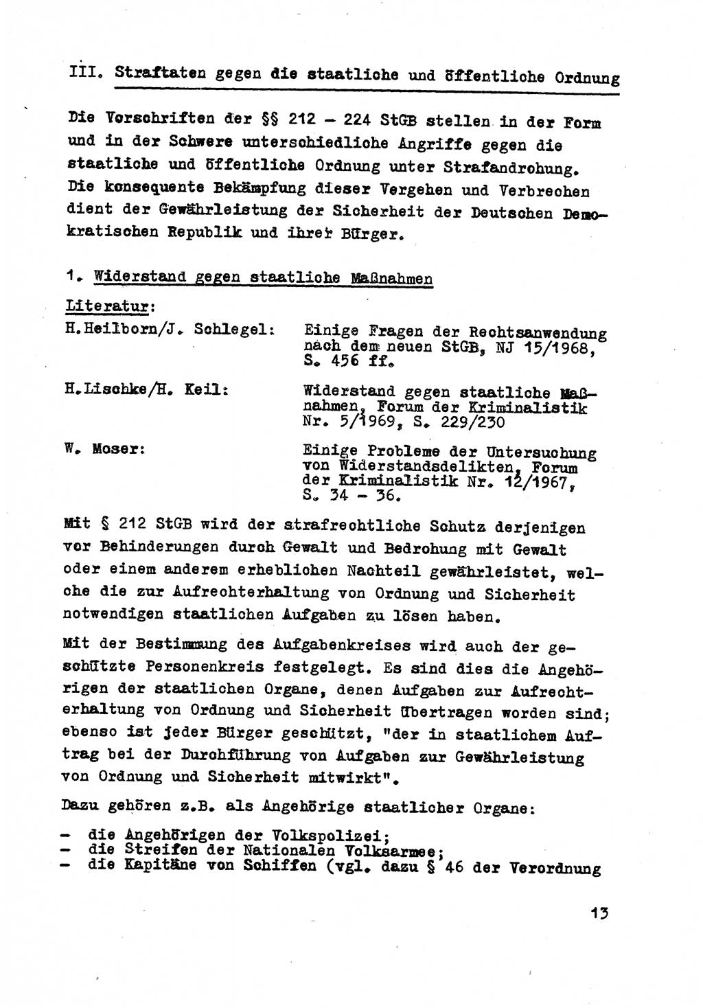 Strafrecht der DDR (Deutsche Demokratische Republik), Besonderer Teil, Lehrmaterial, Heft 8 1970, Seite 13 (Strafr. DDR BT Lehrmat. H. 8 1970, S. 13)