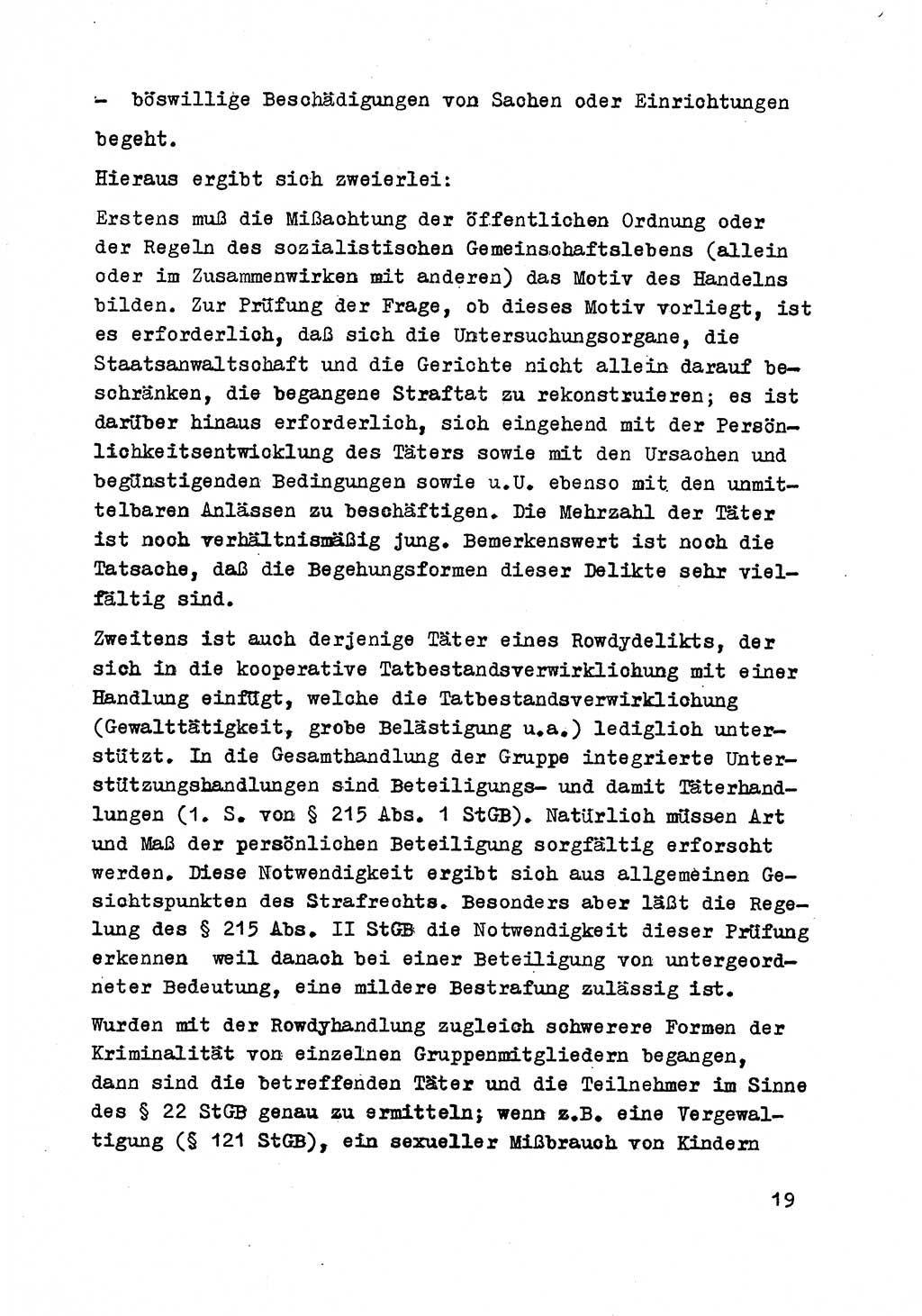 Strafrecht der DDR (Deutsche Demokratische Republik), Besonderer Teil, Lehrmaterial, Heft 8 1970, Seite 19 (Strafr. DDR BT Lehrmat. H. 8 1970, S. 19)