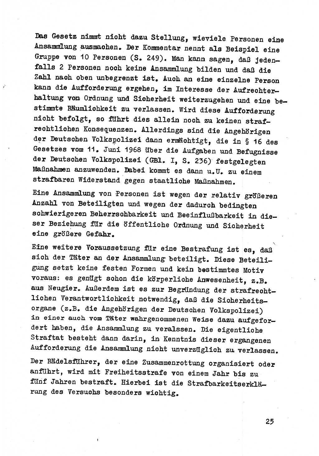 Strafrecht der DDR (Deutsche Demokratische Republik), Besonderer Teil, Lehrmaterial, Heft 8 1970, Seite 25 (Strafr. DDR BT Lehrmat. H. 8 1970, S. 25)