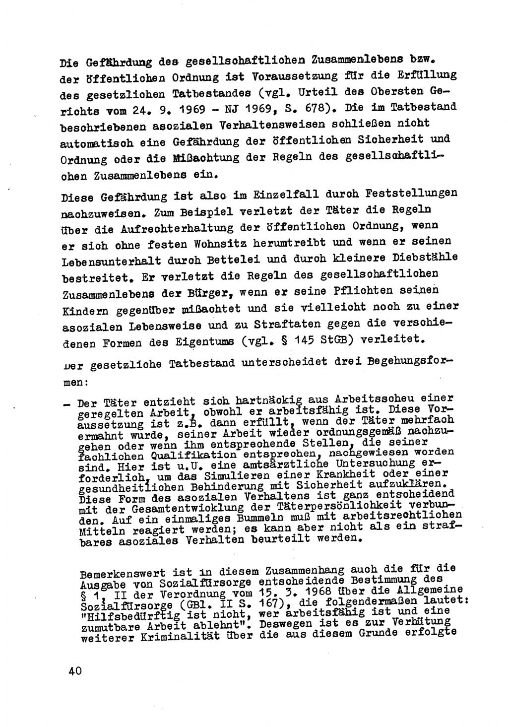 Strafrecht der DDR (Deutsche Demokratische Republik), Besonderer Teil, Lehrmaterial, Heft 8 1970, Seite 40 (Strafr. DDR BT Lehrmat. H. 8 1970, S. 40)