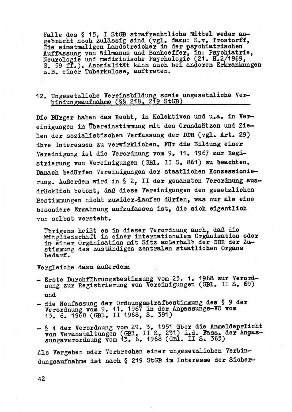 Strafrecht der DDR (Deutsche Demokratische Republik), Besonderer Teil, Lehrmaterial, Heft 8 1970, Seite 42 (Strafr. DDR BT Lehrmat. H. 8 1970, S. 42)