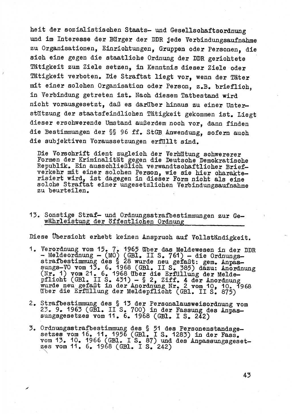 Strafrecht der DDR (Deutsche Demokratische Republik), Besonderer Teil, Lehrmaterial, Heft 8 1970, Seite 43 (Strafr. DDR BT Lehrmat. H. 8 1970, S. 43)
