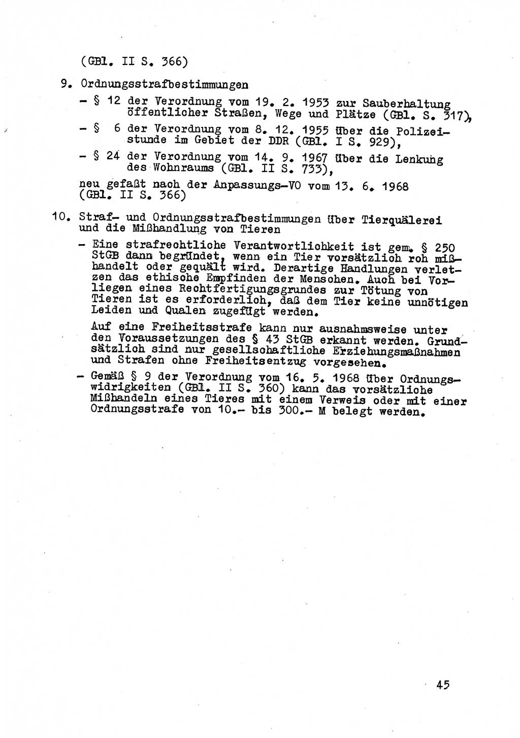 Strafrecht der DDR (Deutsche Demokratische Republik), Besonderer Teil, Lehrmaterial, Heft 8 1970, Seite 45 (Strafr. DDR BT Lehrmat. H. 8 1970, S. 45)