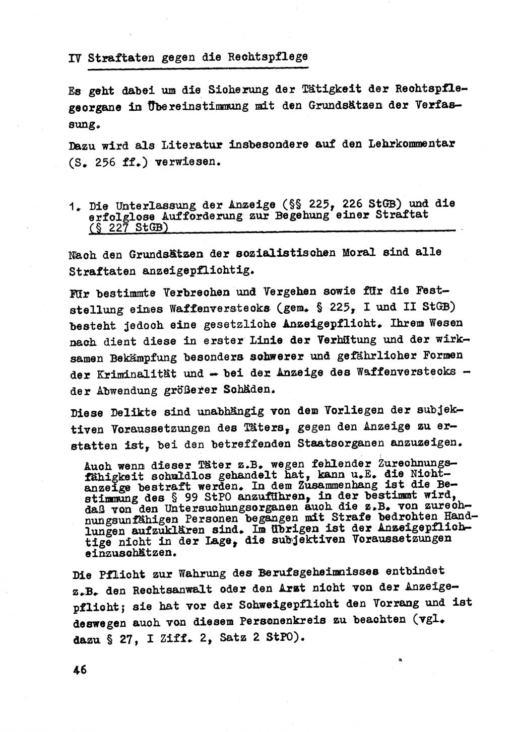 Strafrecht der DDR (Deutsche Demokratische Republik), Besonderer Teil, Lehrmaterial, Heft 8 1970, Seite 46 (Strafr. DDR BT Lehrmat. H. 8 1970, S. 46)