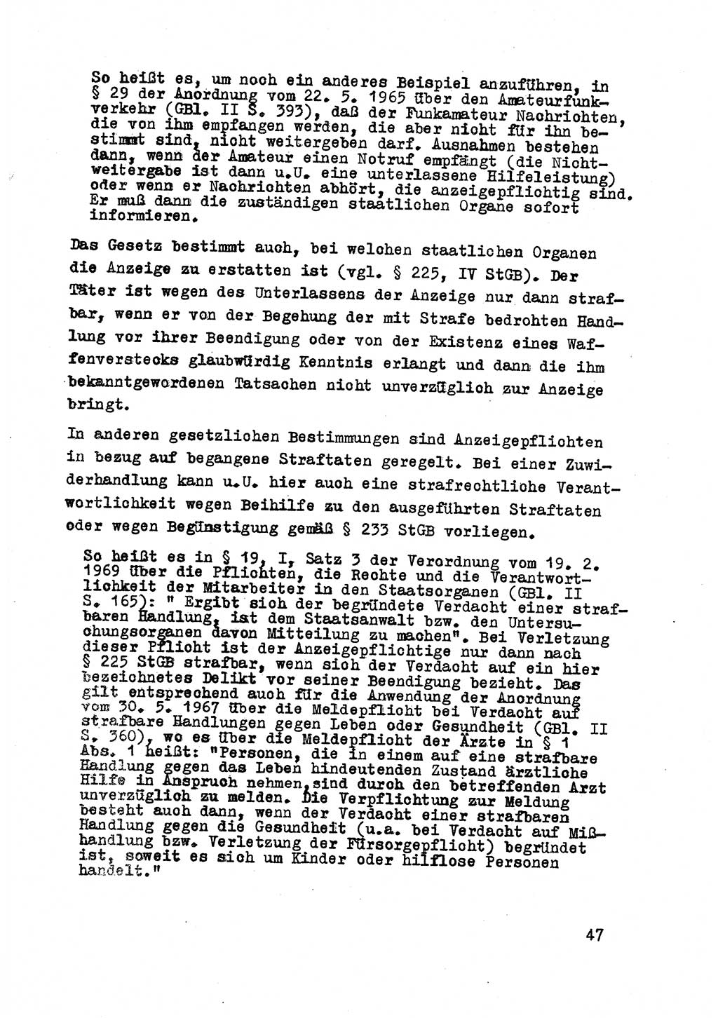 Strafrecht der DDR (Deutsche Demokratische Republik), Besonderer Teil, Lehrmaterial, Heft 8 1970, Seite 47 (Strafr. DDR BT Lehrmat. H. 8 1970, S. 47)