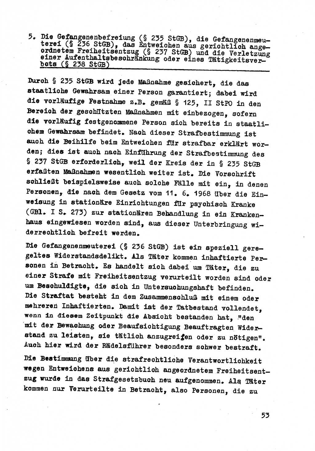 Strafrecht der DDR (Deutsche Demokratische Republik), Besonderer Teil, Lehrmaterial, Heft 8 1970, Seite 53 (Strafr. DDR BT Lehrmat. H. 8 1970, S. 53)