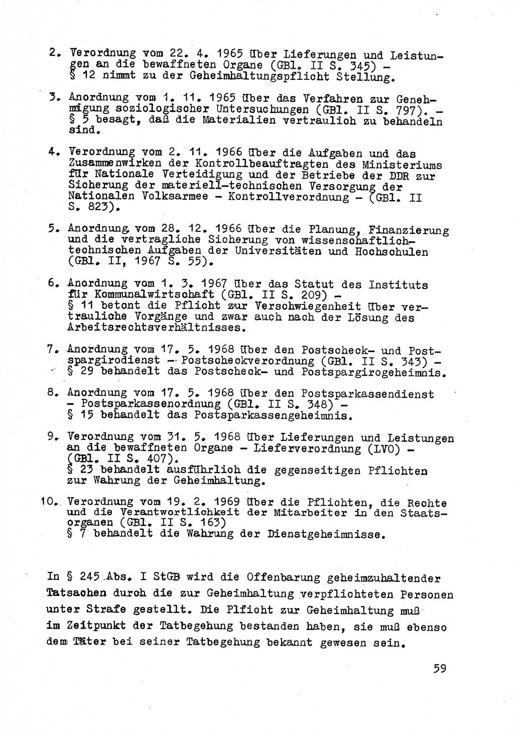 Strafrecht der DDR (Deutsche Demokratische Republik), Besonderer Teil, Lehrmaterial, Heft 8 1970, Seite 59 (Strafr. DDR BT Lehrmat. H. 8 1970, S. 59)
