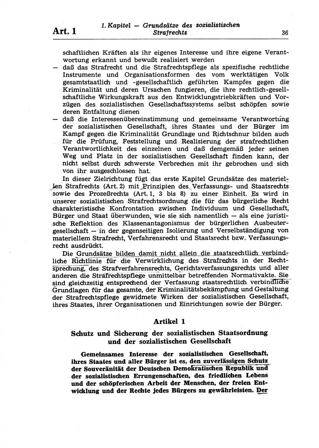 Strafrecht der Deutschen Demokratischen Republik (DDR), Lehrkommentar zum Strafgesetzbuch (StGB), Allgemeiner Teil 1970, Seite 36 (Strafr. DDR Lehrkomm. StGB AT 1970, S. 36)