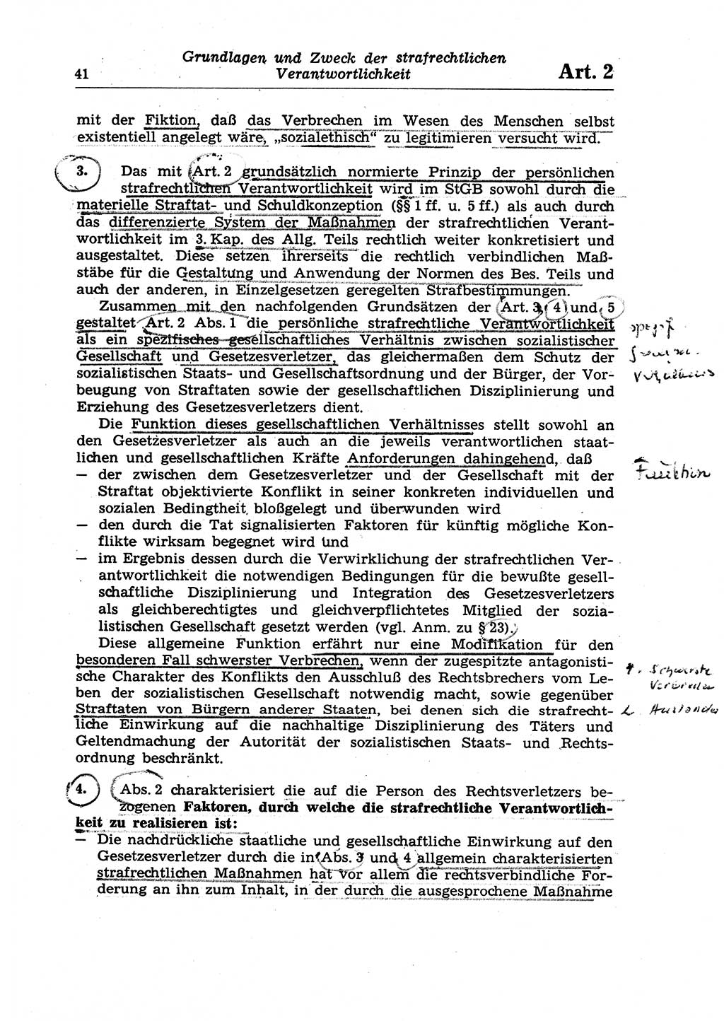 Strafrecht der Deutschen Demokratischen Republik (DDR), Lehrkommentar zum Strafgesetzbuch (StGB), Allgemeiner Teil 1970, Seite 41 (Strafr. DDR Lehrkomm. StGB AT 1970, S. 41)