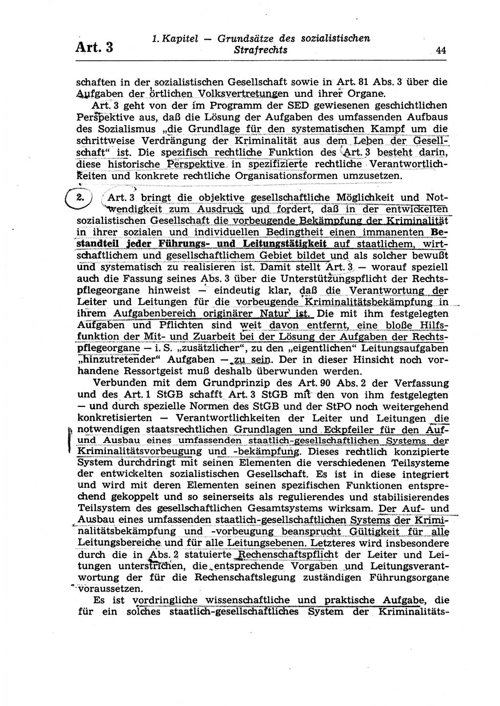 Strafrecht der Deutschen Demokratischen Republik (DDR), Lehrkommentar zum Strafgesetzbuch (StGB), Allgemeiner Teil 1970, Seite 44 (Strafr. DDR Lehrkomm. StGB AT 1970, S. 44)