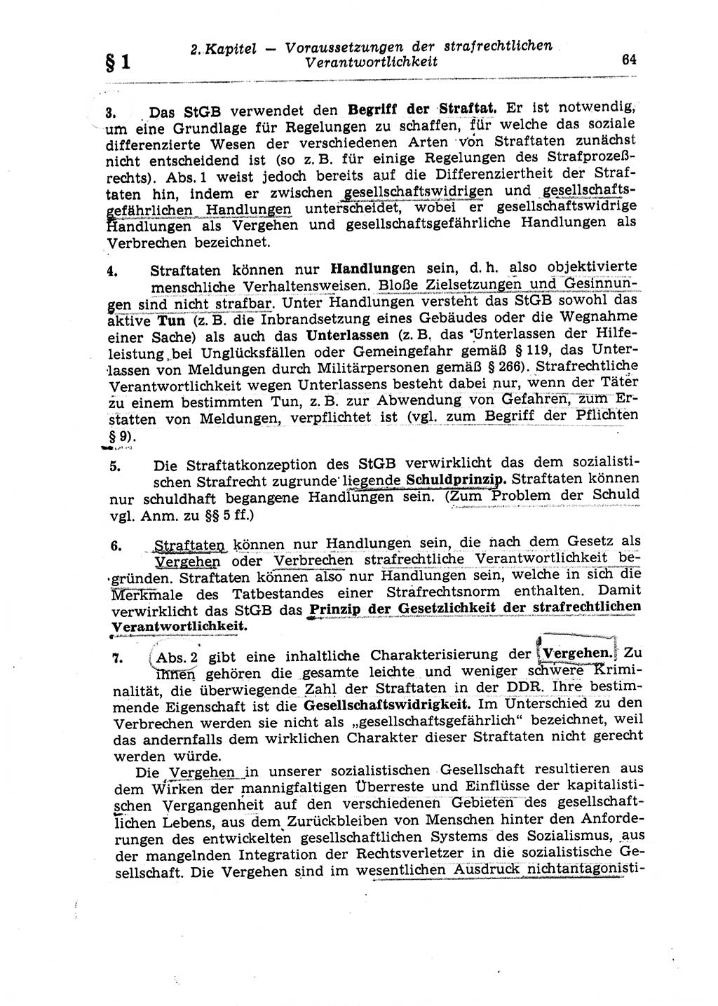 Strafrecht der Deutschen Demokratischen Republik (DDR), Lehrkommentar zum Strafgesetzbuch (StGB), Allgemeiner Teil 1970, Seite 64 (Strafr. DDR Lehrkomm. StGB AT 1970, S. 64)