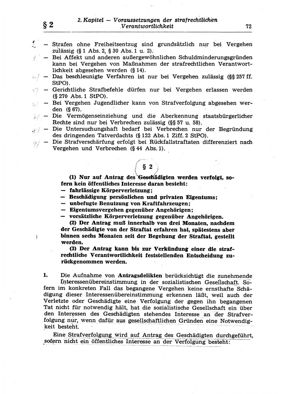 Strafrecht der Deutschen Demokratischen Republik (DDR), Lehrkommentar zum Strafgesetzbuch (StGB), Allgemeiner Teil 1970, Seite 72 (Strafr. DDR Lehrkomm. StGB AT 1970, S. 72)