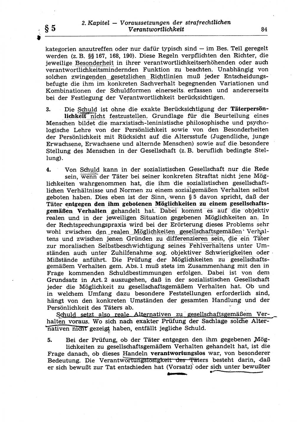 Strafrecht der Deutschen Demokratischen Republik (DDR), Lehrkommentar zum Strafgesetzbuch (StGB), Allgemeiner Teil 1970, Seite 84 (Strafr. DDR Lehrkomm. StGB AT 1970, S. 84)
