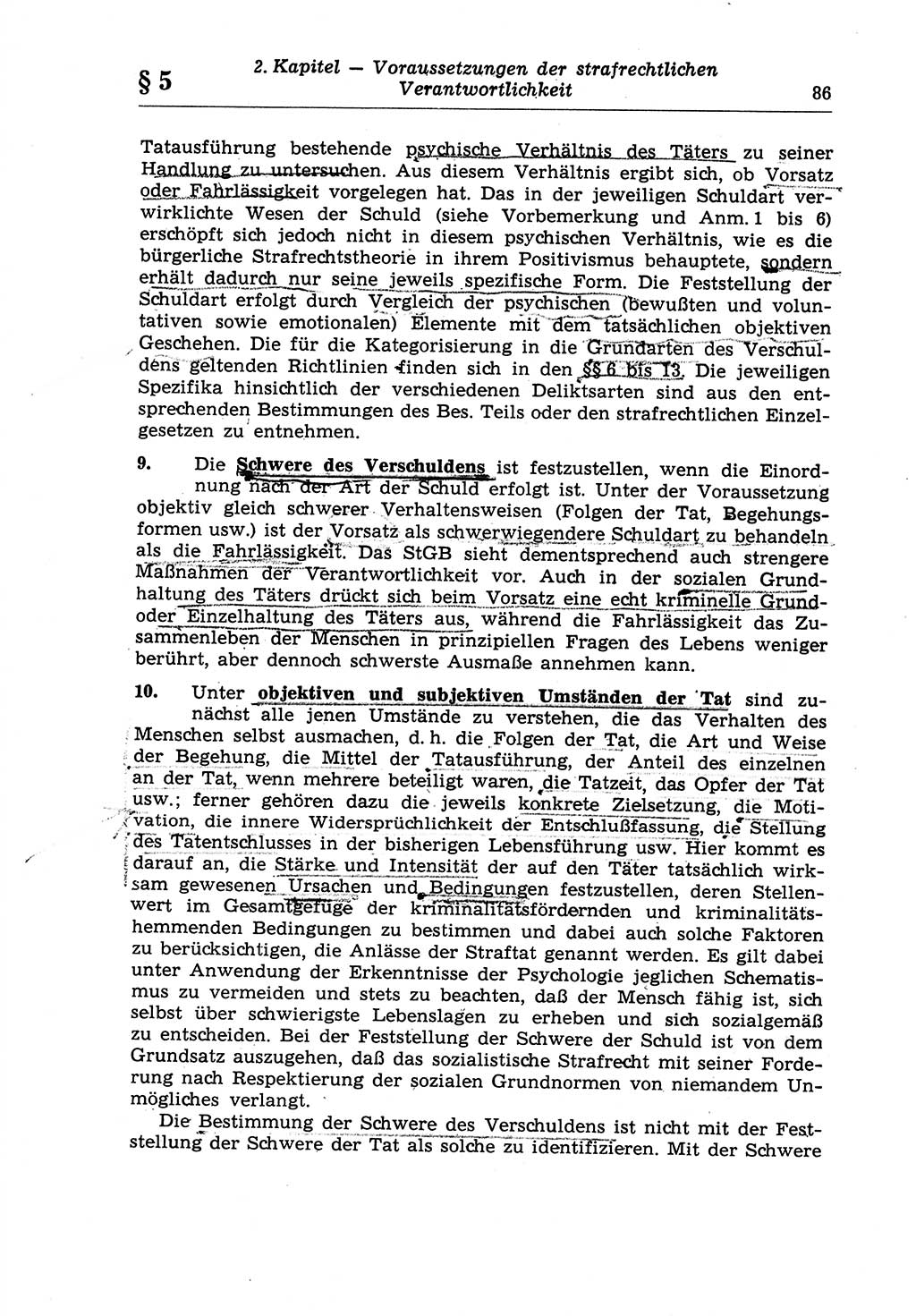 Strafrecht der Deutschen Demokratischen Republik (DDR), Lehrkommentar zum Strafgesetzbuch (StGB), Allgemeiner Teil 1970, Seite 86 (Strafr. DDR Lehrkomm. StGB AT 1970, S. 86)