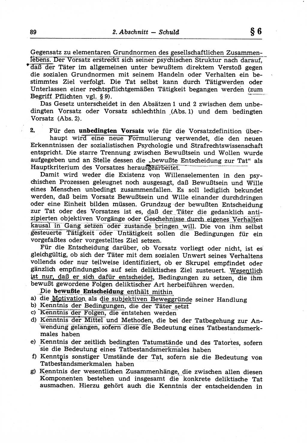 Strafrecht der Deutschen Demokratischen Republik (DDR), Lehrkommentar zum Strafgesetzbuch (StGB), Allgemeiner Teil 1970, Seite 89 (Strafr. DDR Lehrkomm. StGB AT 1970, S. 89)