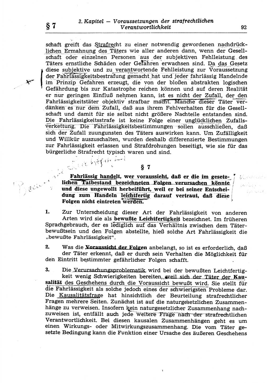 Strafrecht der Deutschen Demokratischen Republik (DDR), Lehrkommentar zum Strafgesetzbuch (StGB), Allgemeiner Teil 1970, Seite 92 (Strafr. DDR Lehrkomm. StGB AT 1970, S. 92)