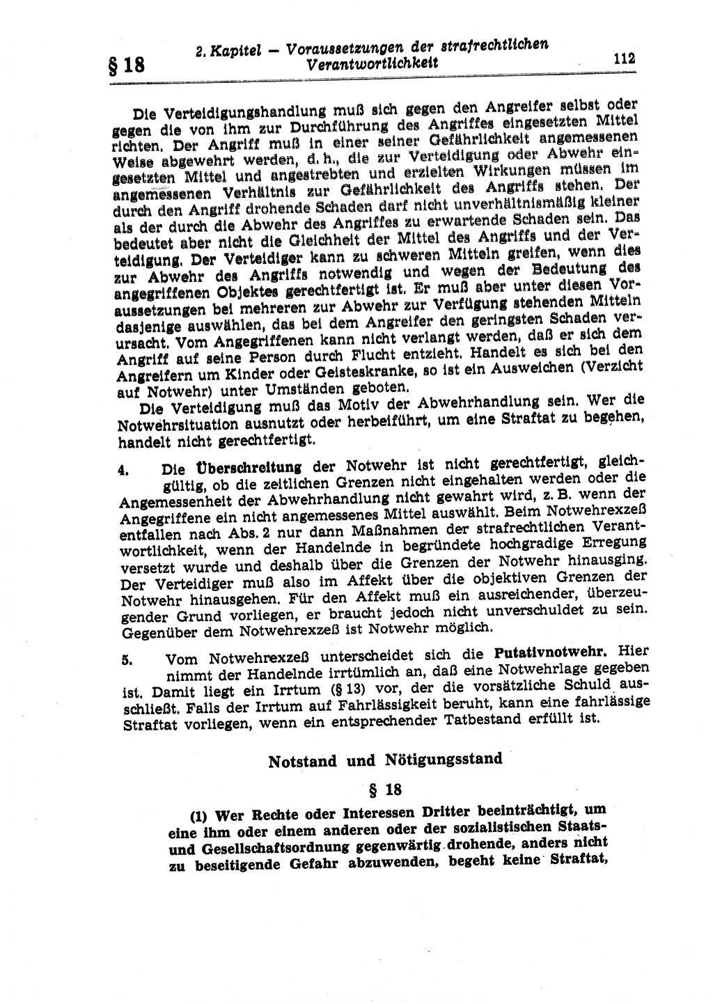 Strafrecht der Deutschen Demokratischen Republik (DDR), Lehrkommentar zum Strafgesetzbuch (StGB), Allgemeiner Teil 1970, Seite 112 (Strafr. DDR Lehrkomm. StGB AT 1970, S. 112)