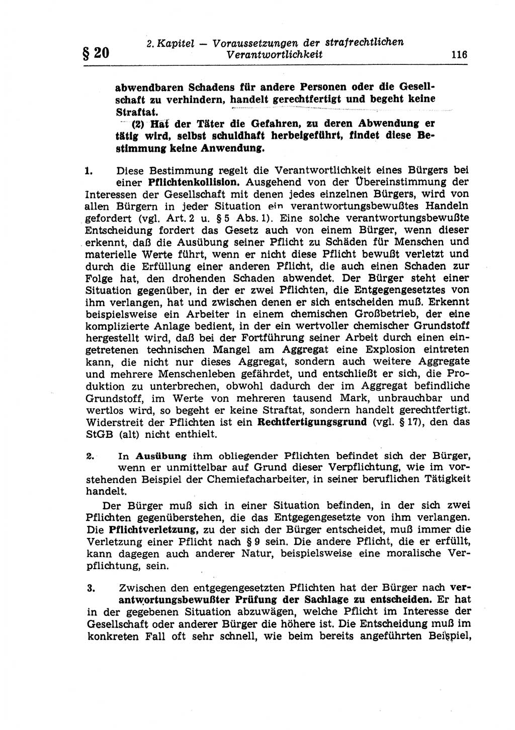 Strafrecht der Deutschen Demokratischen Republik (DDR), Lehrkommentar zum Strafgesetzbuch (StGB), Allgemeiner Teil 1970, Seite 116 (Strafr. DDR Lehrkomm. StGB AT 1970, S. 116)