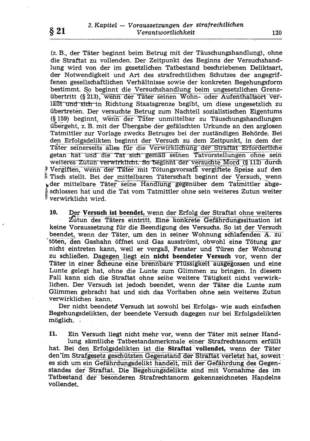 Strafrecht der Deutschen Demokratischen Republik (DDR), Lehrkommentar zum Strafgesetzbuch (StGB), Allgemeiner Teil 1970, Seite 120 (Strafr. DDR Lehrkomm. StGB AT 1970, S. 120)