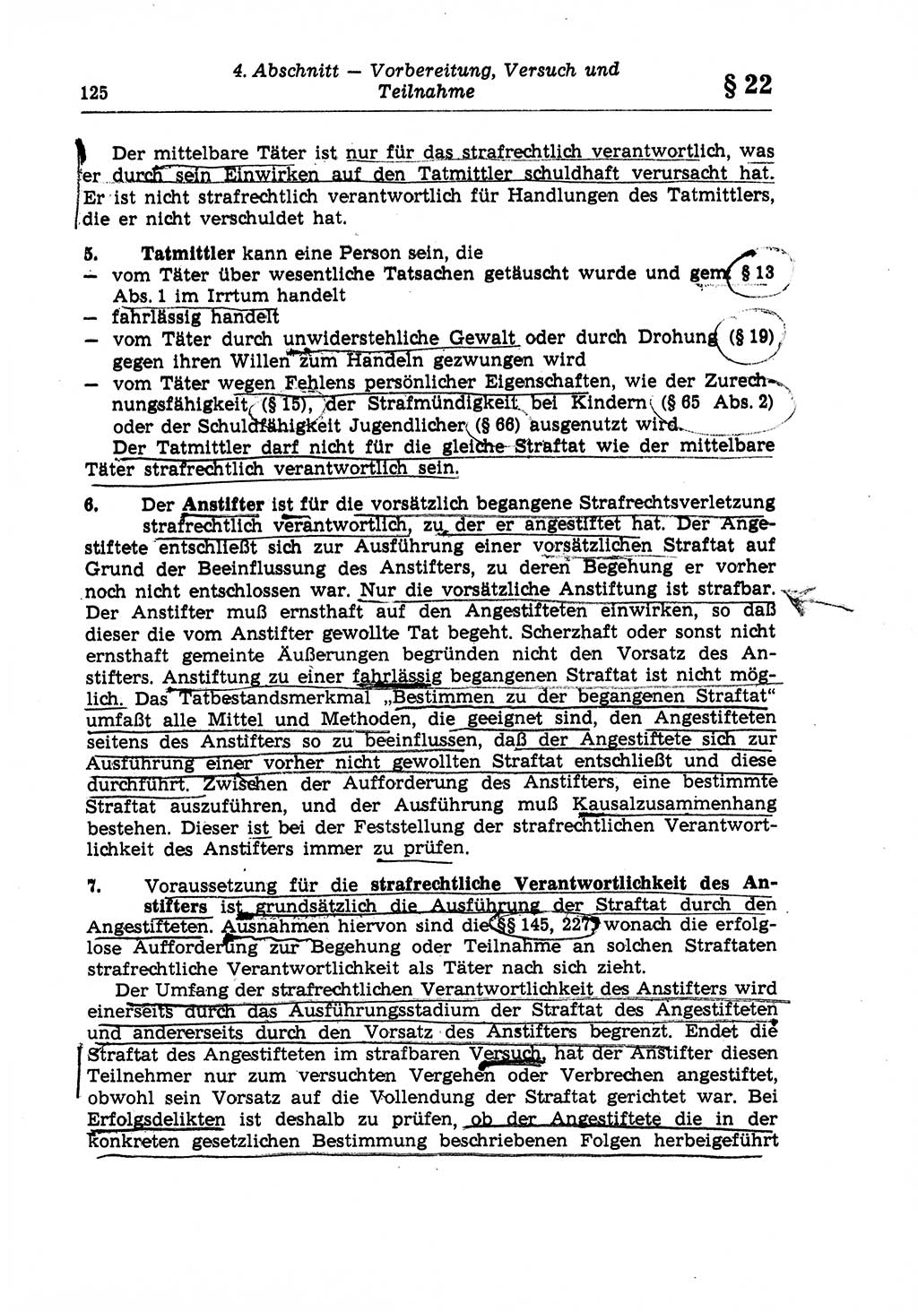 Strafrecht der Deutschen Demokratischen Republik (DDR), Lehrkommentar zum Strafgesetzbuch (StGB), Allgemeiner Teil 1970, Seite 125 (Strafr. DDR Lehrkomm. StGB AT 1970, S. 125)