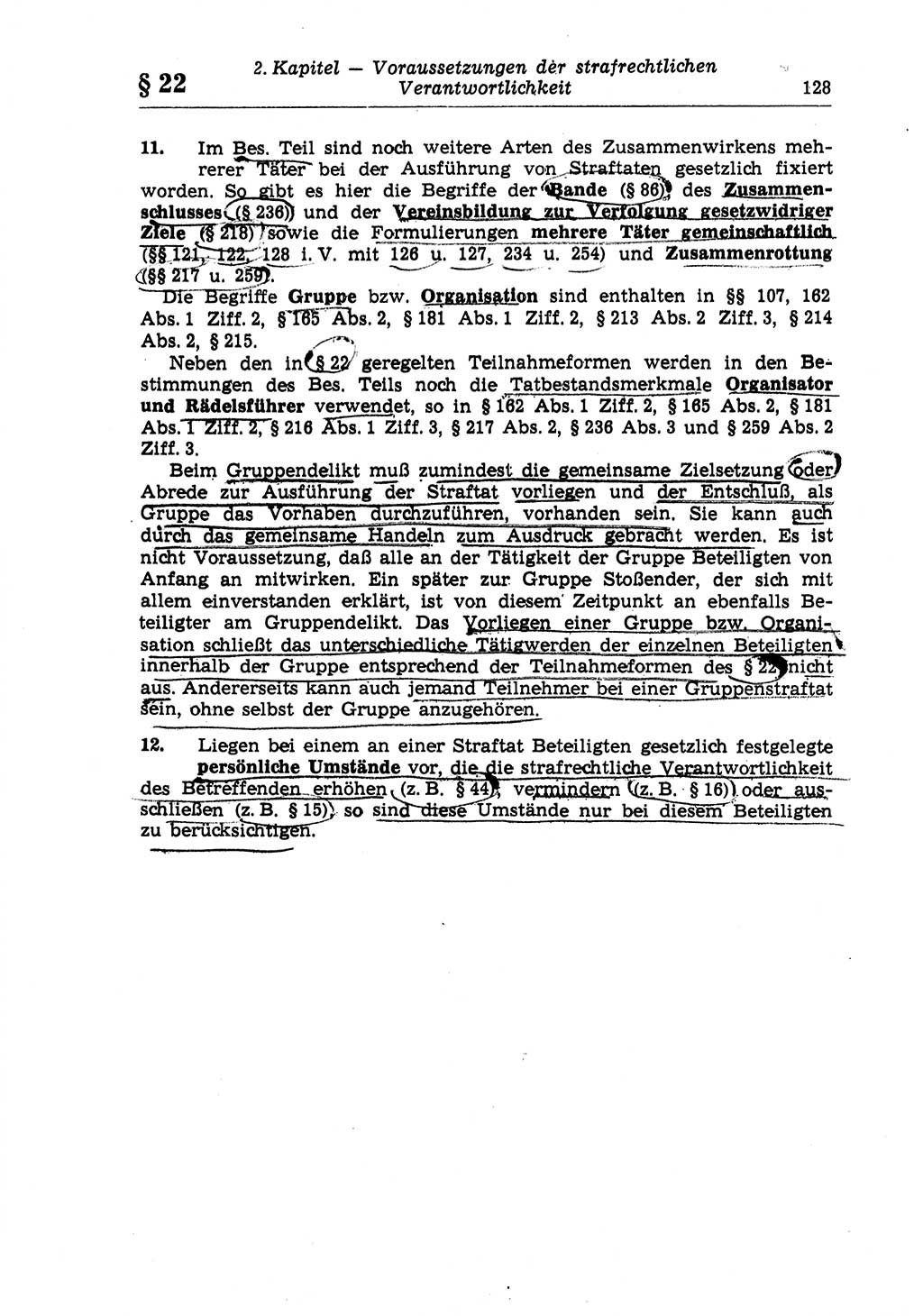 Strafrecht der Deutschen Demokratischen Republik (DDR), Lehrkommentar zum Strafgesetzbuch (StGB), Allgemeiner Teil 1970, Seite 128 (Strafr. DDR Lehrkomm. StGB AT 1970, S. 128)