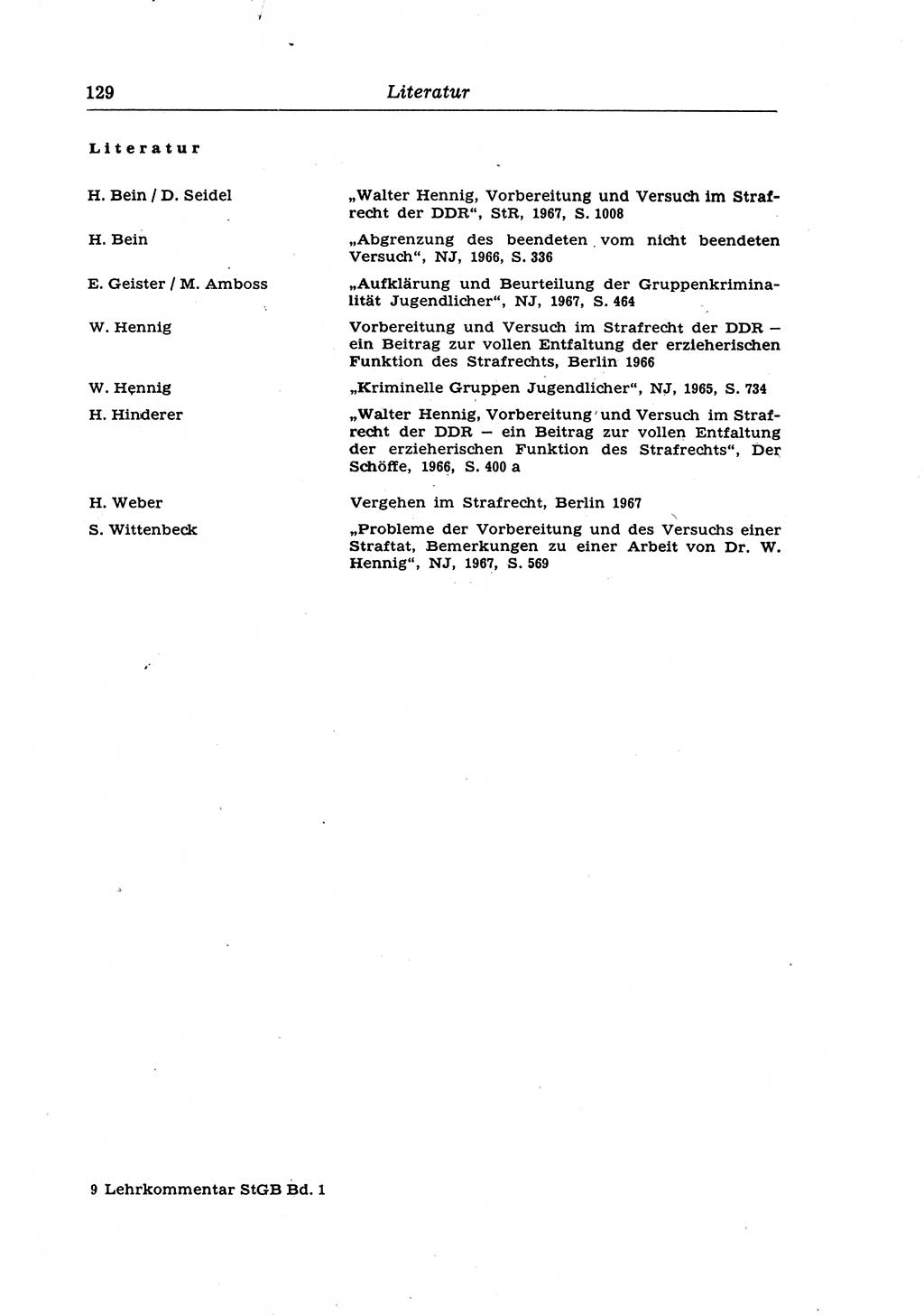 Strafrecht der Deutschen Demokratischen Republik (DDR), Lehrkommentar zum Strafgesetzbuch (StGB), Allgemeiner Teil 1970, Seite 129 (Strafr. DDR Lehrkomm. StGB AT 1970, S. 129)
