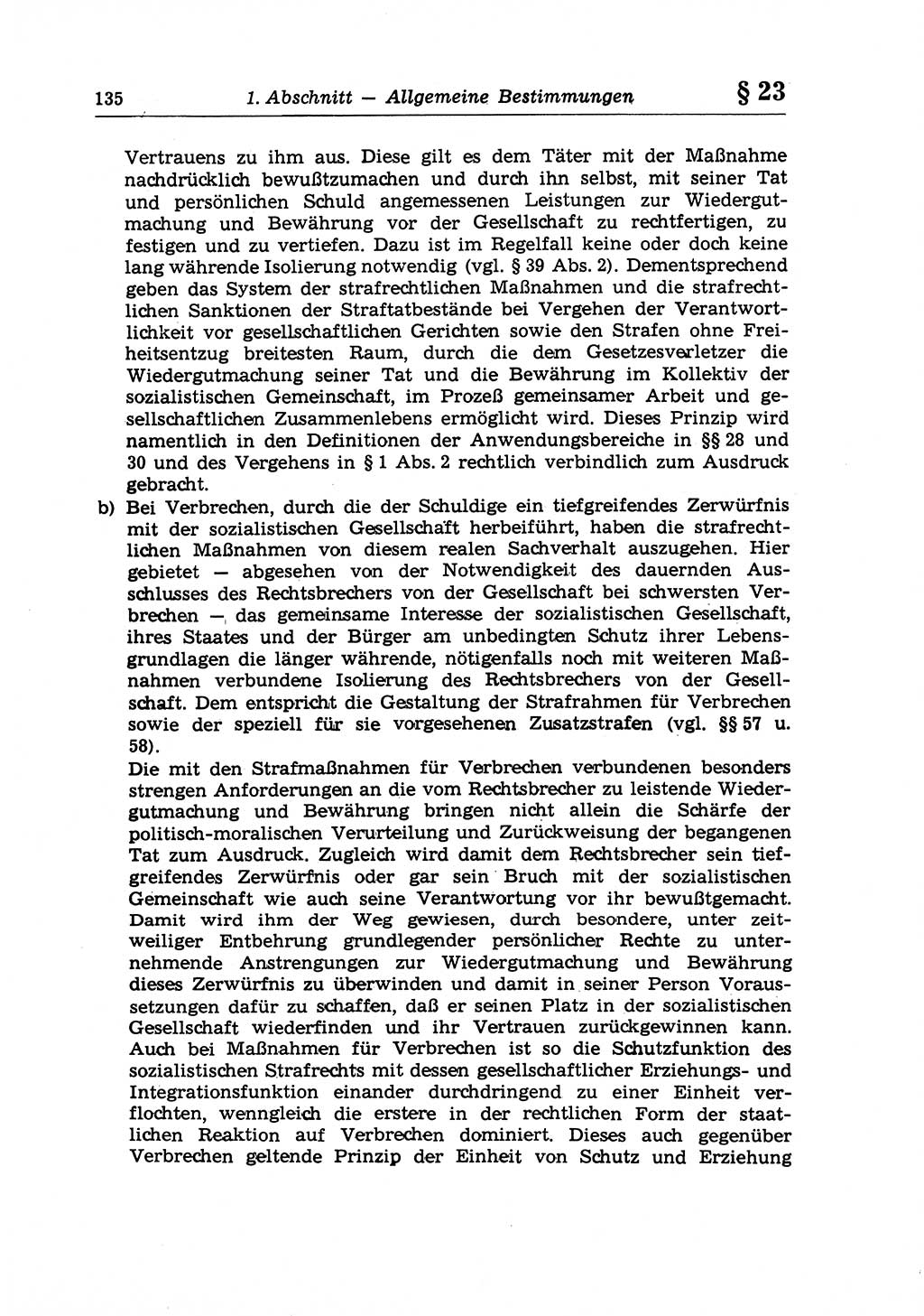 Strafrecht der Deutschen Demokratischen Republik (DDR), Lehrkommentar zum Strafgesetzbuch (StGB), Allgemeiner Teil 1970, Seite 135 (Strafr. DDR Lehrkomm. StGB AT 1970, S. 135)