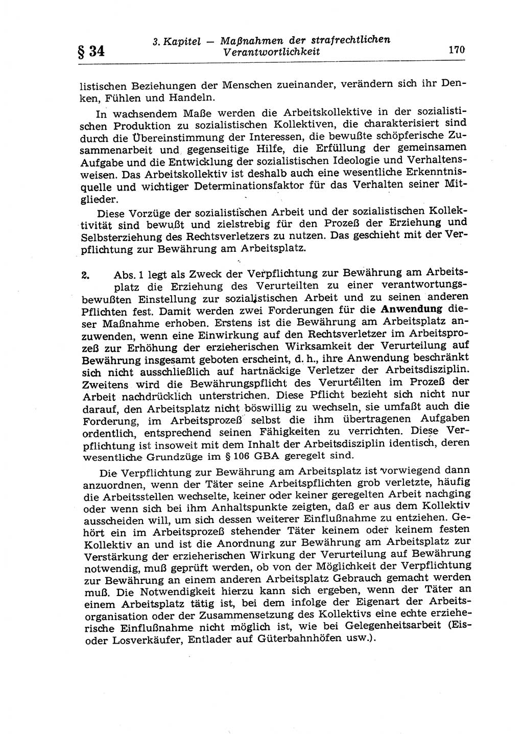 Strafrecht der Deutschen Demokratischen Republik (DDR), Lehrkommentar zum Strafgesetzbuch (StGB), Allgemeiner Teil 1970, Seite 170 (Strafr. DDR Lehrkomm. StGB AT 1970, S. 170)