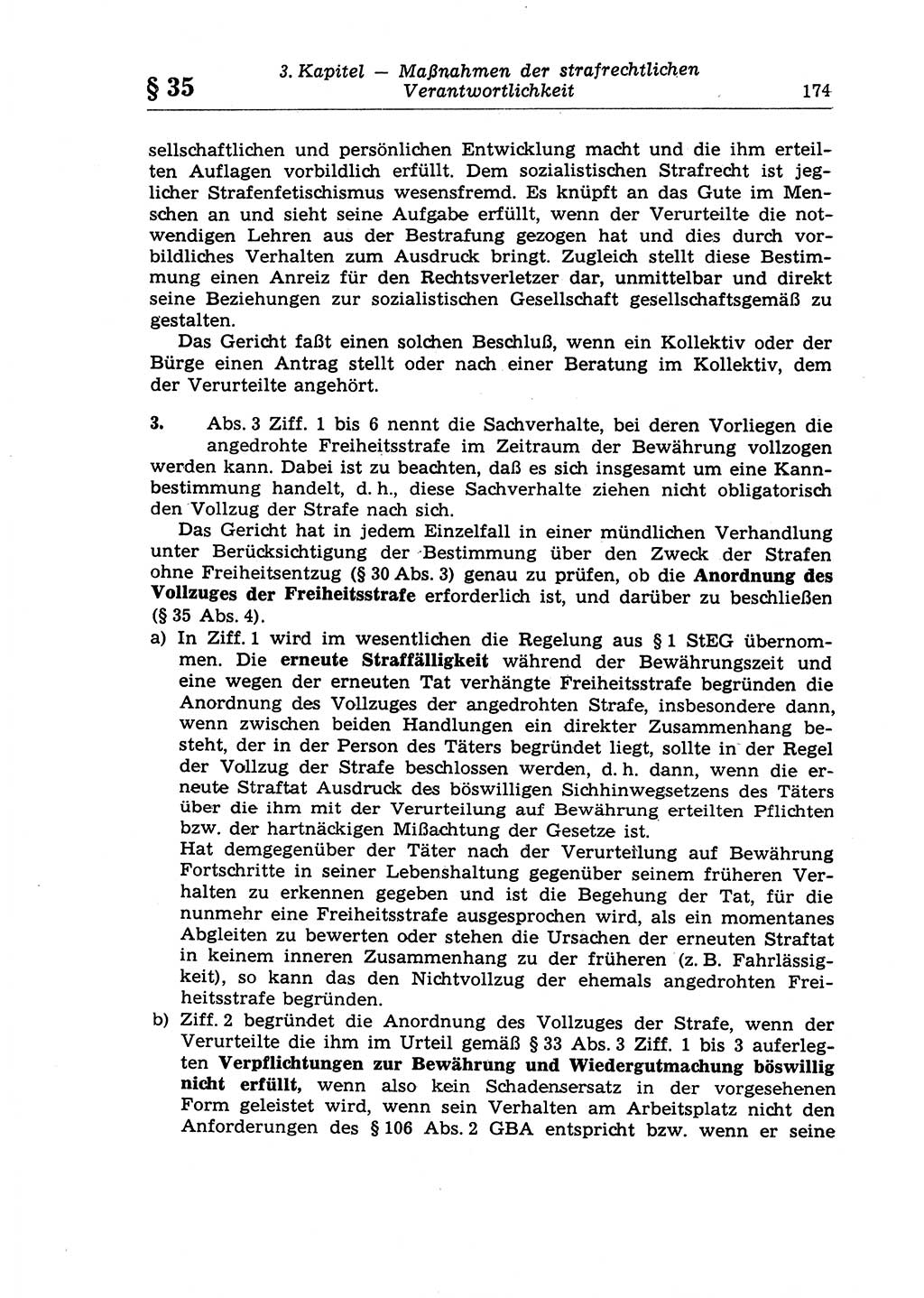 Strafrecht der Deutschen Demokratischen Republik (DDR), Lehrkommentar zum Strafgesetzbuch (StGB), Allgemeiner Teil 1970, Seite 174 (Strafr. DDR Lehrkomm. StGB AT 1970, S. 174)